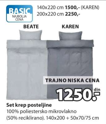SET KREP POSTELJINE