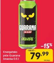 Energetsko piće Guarana limenka 0,5 l