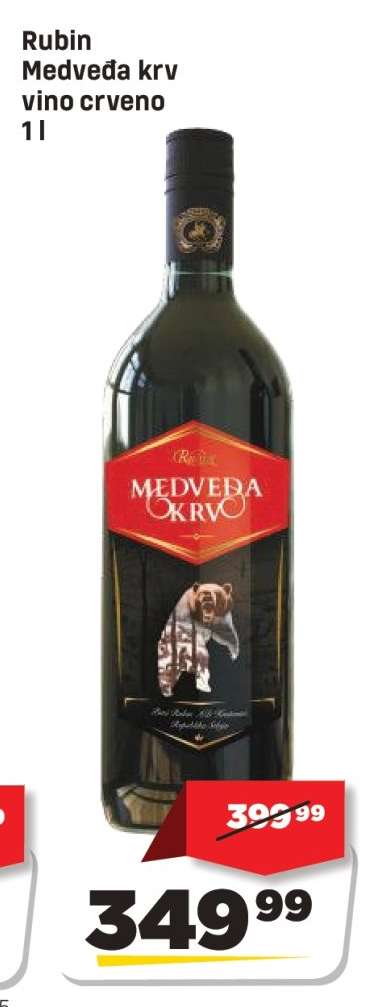 Rubin Medveđa krv vino crveno 1 l
