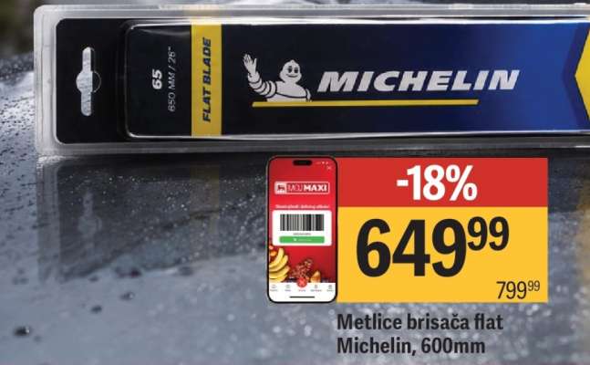 Metlice brisača flat Michelin, 600mm