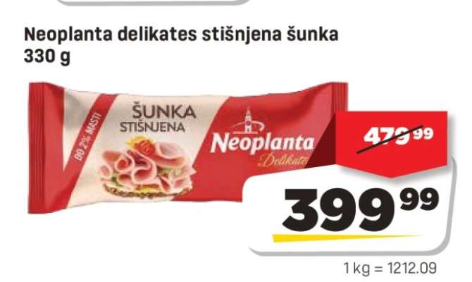 Neoplanta delikates stisnjena šunka 330 g