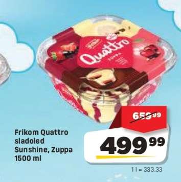 Frikom Quattro sladoled Sunshine, Zuppa 1500 ml