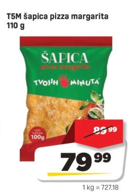 T5M šapica pizza margarita 110 g