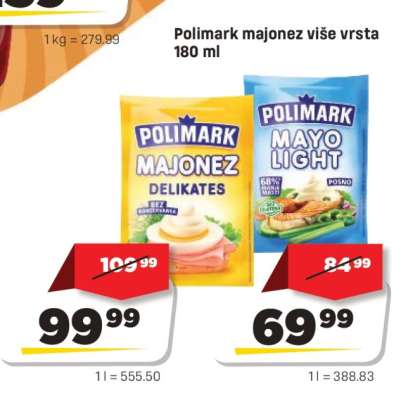 Polimark majonez više vrsta 180 ml