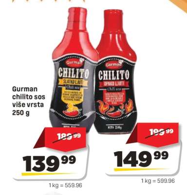 Gurman Chilito sos više vrsta 250 g