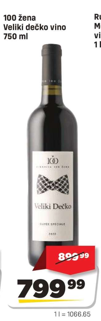 100 žena Veliki dečko vino 750 ml