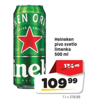 Heineken pivo svetlo limenka 500 ml