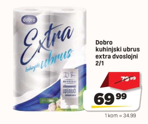 Dobro kuhinjski ubrus extra dvoslojni 2/1