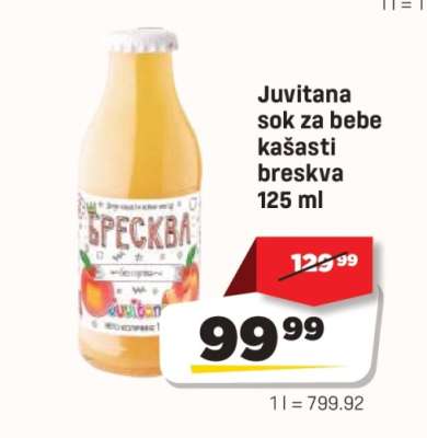 Juvitana sok za bebe kašasti breskva 125 ml