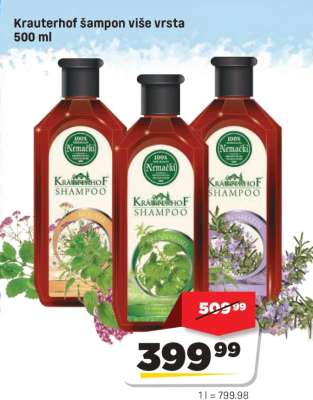 Krauterhof šampon više vrsta 500 ml