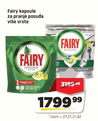 Fairy kapsule za pranje posuđa