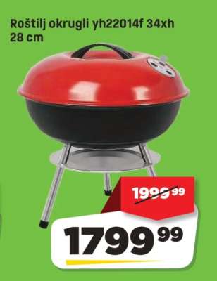 Roštilj okrugli yh22014f 34xh 28 cm