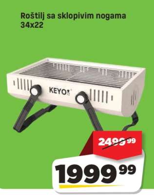 Roštilj sa sklopivim nogama 34x22