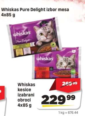 Whiskas Pure Delight izbor mesa 4x85 g