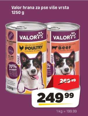 Valor hrana za pse više vrsta 1250 g