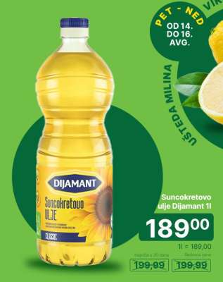 SUNCOKRETOVO ULJE Dijamant 1l