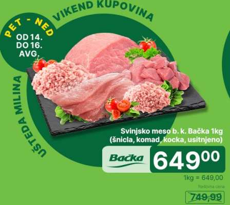 Svinjsko meso b. k. Bačka 1kg