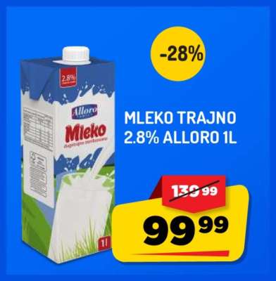 Mleko trajno 2,8% Alloro 1l