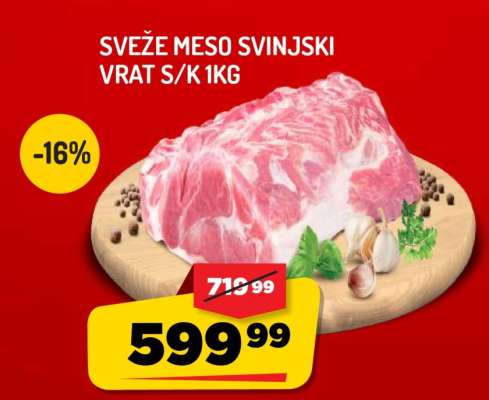 SVEŽE MESO SVINJSKI VRAT S/K 1KG