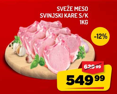 SVEŽE MESO SVINJSKI KARE S/K 1kg