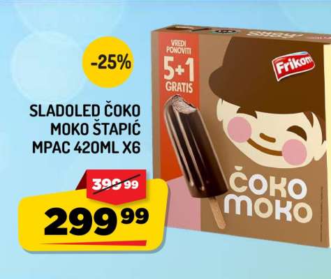 Sladoled Čoko Moko štapić MPAC 420ml x6