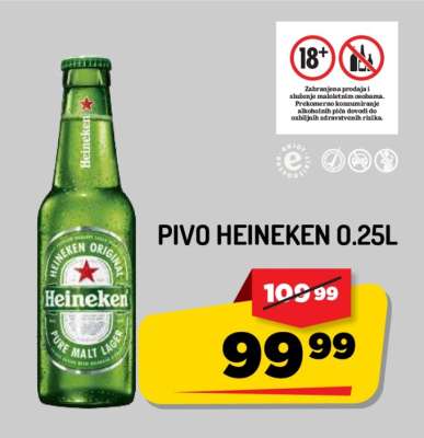 Pivo Heineken 0,25l