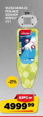 Vileda daska za peglanje 122x44cm Perfect 2 u 1