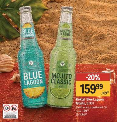 Koktel Blue Lagoon, Mojito, 0.33 l
