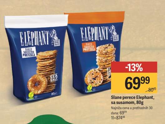 Slane perece Elephant sa susamom 80g