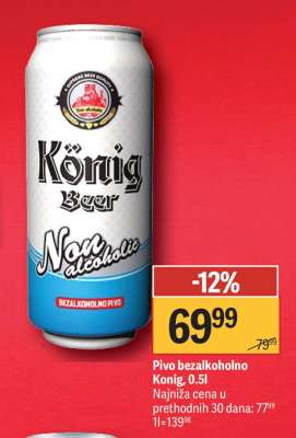 Pivo bezalkoholno Konig 0.5l