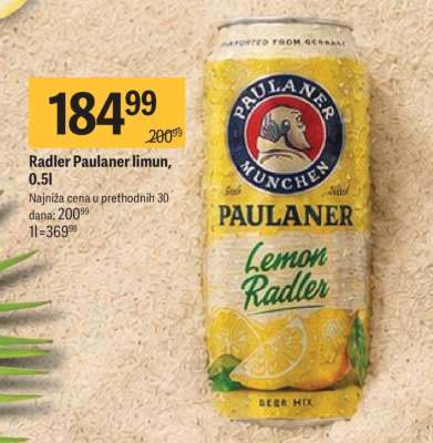 Radler Paulaner limun, 0.5l