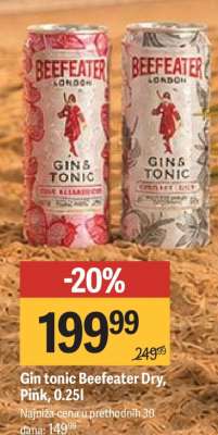 Gin tonic Beefeater Dry, Pink, 0,25l