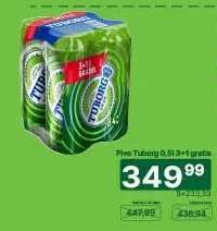 Pivo Tuborg 0,5l 3+1 gratis