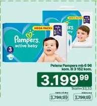 Pelene Pampers mb 6 96 kom. ili 3 152 kom.