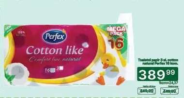Toaletní papír 3-vrst., cotton natural Perfex 16 ks