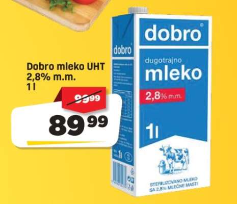 Dobro mleko UHT 2,8% m.m.