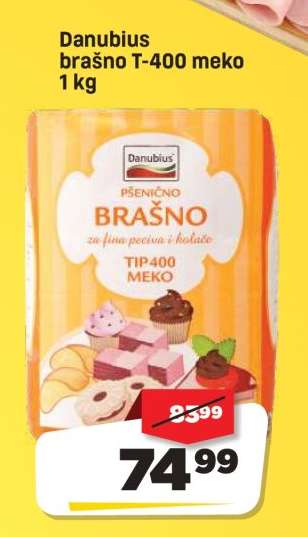 Danubius brašno T-400 meko 1 kg