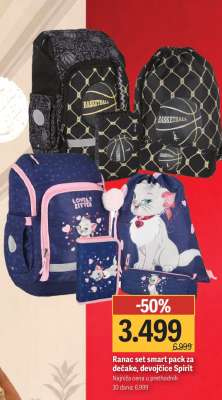 Ranac set smart pack za dečake, devojčice Spirit
