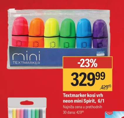 Textmarker kosi vrh neon mini Spirit, 6/1