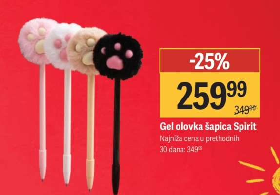 Gel olovka šapica Spirit