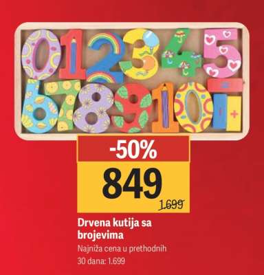 Drvena kutija sa brojevima