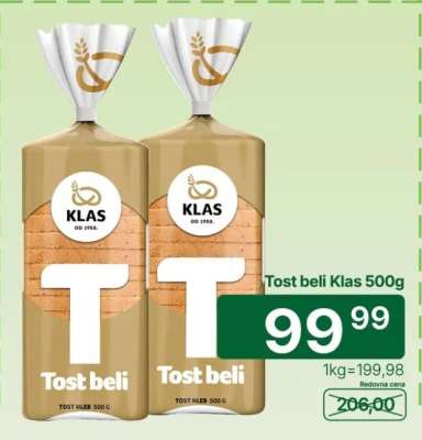 Tost beli Klas 500g