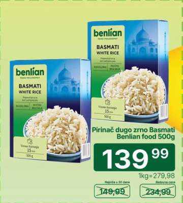 Pirinač dugo zrno basmati Benlian food 500g