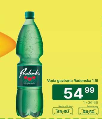 Voda gazirana Radenska 1,5l