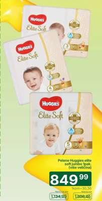 Pelene Huggies elite soft jumbo 1pak.
