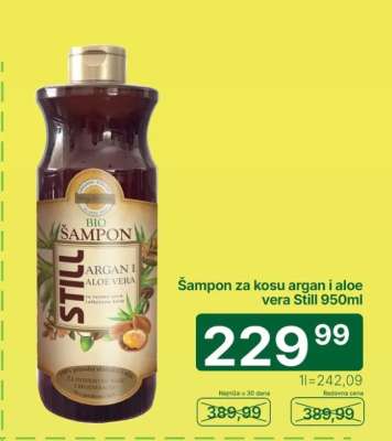 Šampon za kosu argan i aloe vera Still 950ml