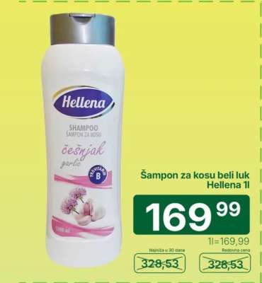 Šampon za kosu beli luk Hellena 1l