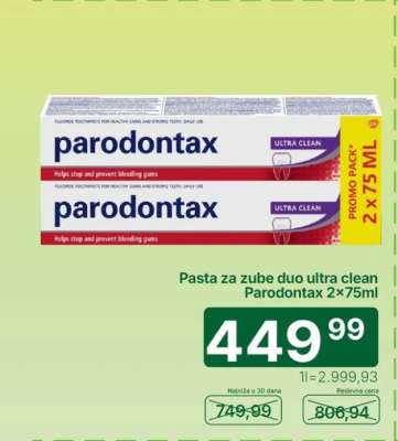 Pasta za zube duo ultra clean Parodontax 2×75ml