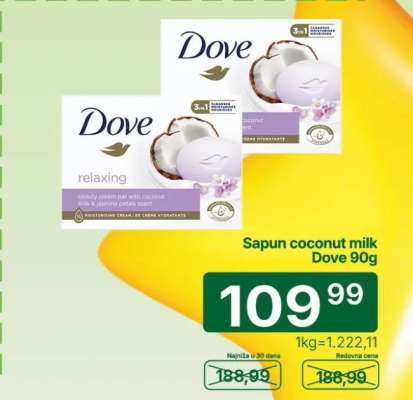 Sapun Coconut milk Dove, 90g