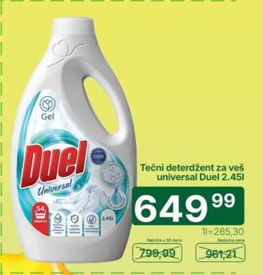 Tečni deterdžent za veš universal Duel 2,45l